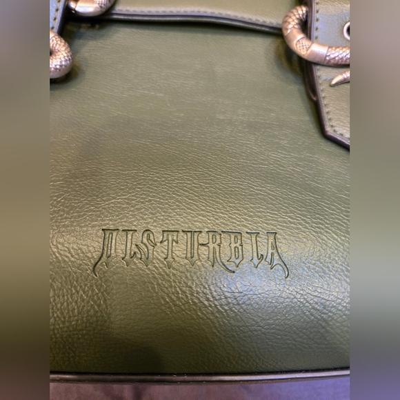 Disturbia Green Backpack with Silver Buckles - Picture 12 of 12